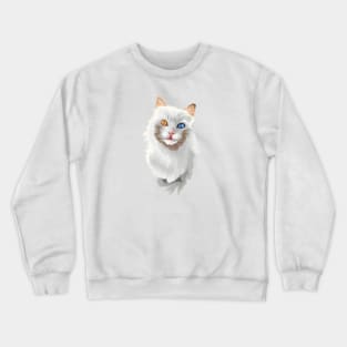 White Pussy Cat Crewneck Sweatshirt